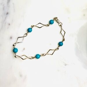 Elegant Gold and Turquoise Bracelet